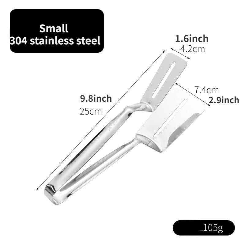 Stainless Steel Steak Clamp and Food Tong for Grilling, Frying, Baking