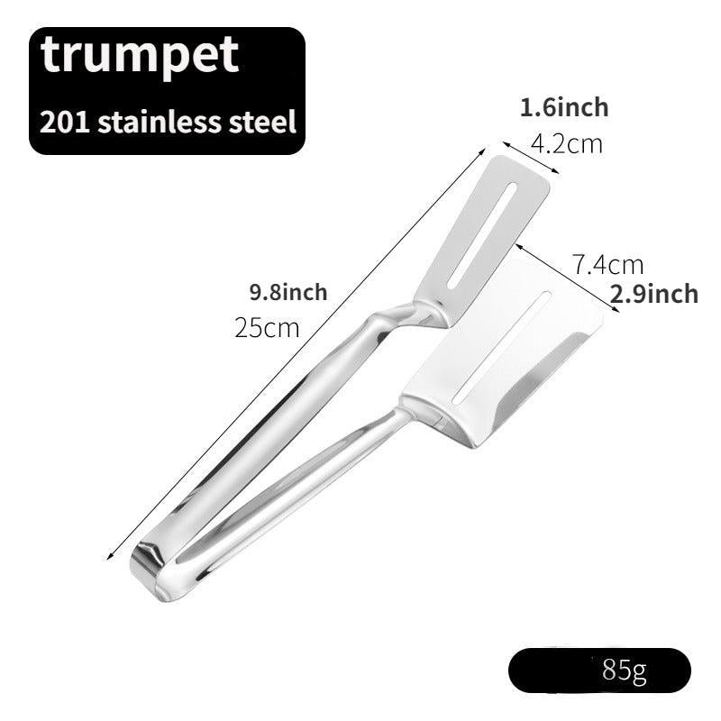 Stainless Steel Steak Clamp and Food Tong for Grilling, Frying, Baking