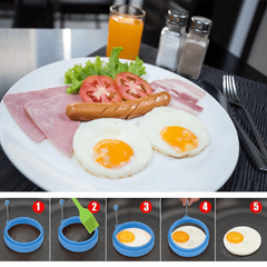 4pcs Non Stick Silicone Egg Rings for Perfect Omelettes Pancakes Sandwiches