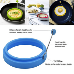 4pcs Non Stick Silicone Egg Rings for Perfect Omelettes Pancakes Sandwiches