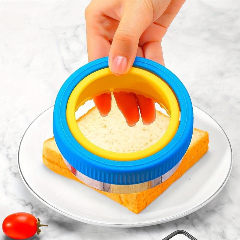 2pcs Sandwich Cutter & Sealer Set Stainless Steel & Plastic Cookie Cutters