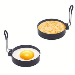 3pcs Non Stick Egg Ring Baking Pan Set Omelet Egg Cooker Mold With Brush