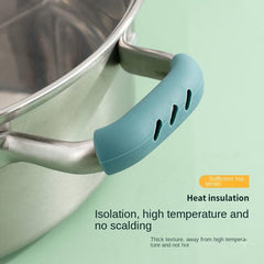 2pcs Silicone Handle Holder Grip Cast Iron Skillet Covers Heat Resistant