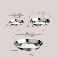 5pcs Stainless Steel Serving Plate for Fruits Snacks Fish