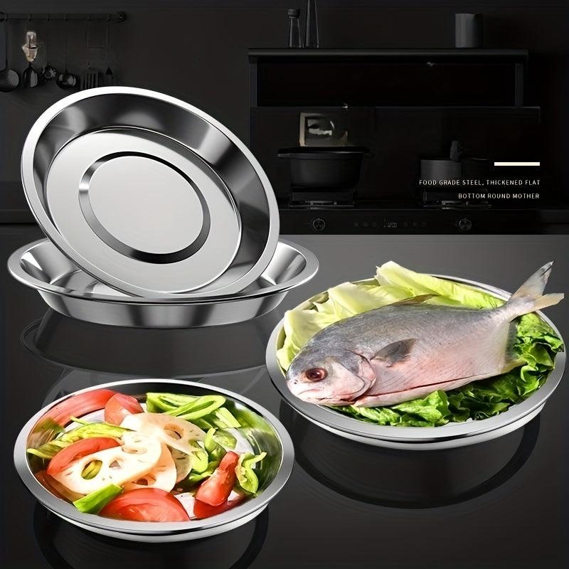 5pcs Stainless Steel Serving Plate for Fruits Snacks Fish