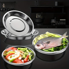 5pcs Stainless Steel Serving Plate for Fruits Snacks Fish