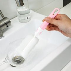 Long Handle Detachable Sponge Bottle Brush Narrow Neck Wine Bottle Brush