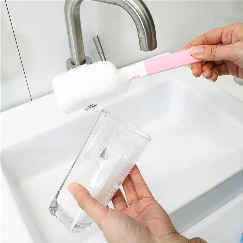 Long Handle Detachable Sponge Bottle Brush Narrow Neck Wine Bottle Brush