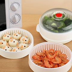 1pc Microwave Steamer 24 1 Tier 2 Tiers Cooker Kitchen Gadgets