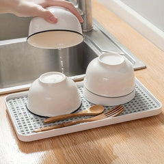 2-Layer Dish Drain Tray: Keep Countertops Dry & Organized