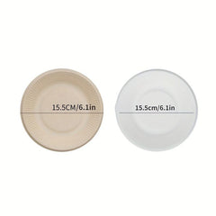 25Pcs Natural Bagasse Plates Eco Friendly Biodegradable Compostable
