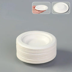 25Pcs Natural Bagasse Plates Eco Friendly Biodegradable Compostable