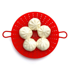 Red Silicone Vegetable And Food Steamer Basket Kitchen Item