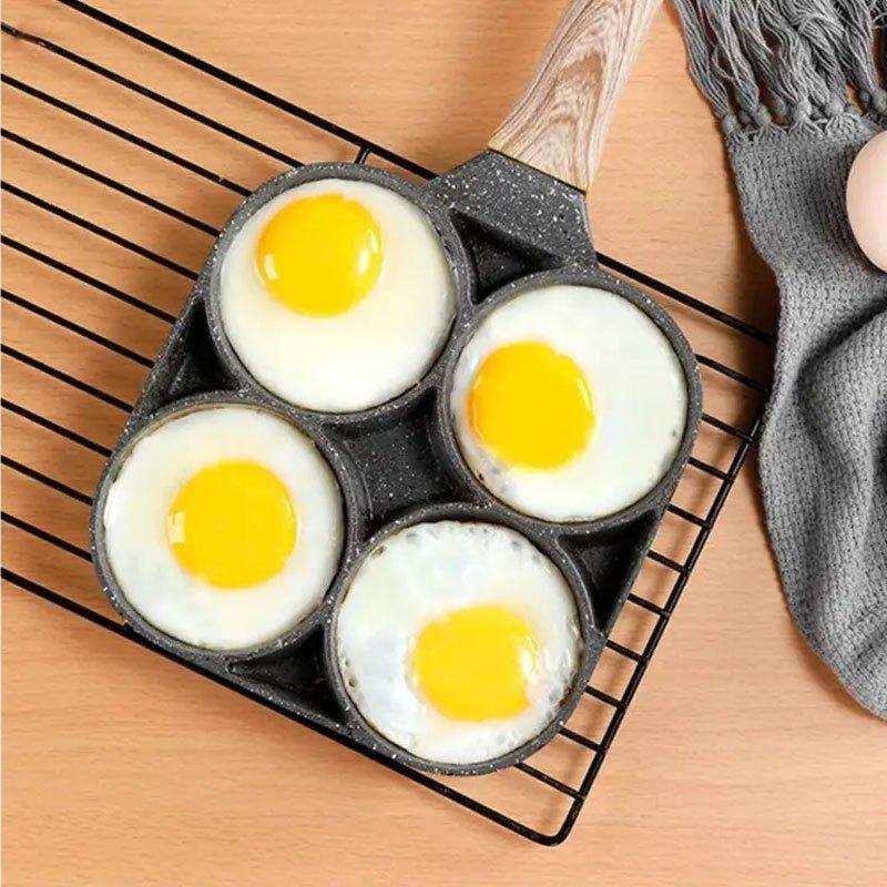 Non Stick Egg Pancake Maker w/ Wooden Handle for Induction Cooker & Gas Stov