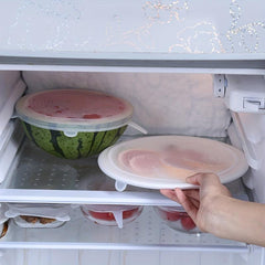6pcs Silicone Fresh Keeping Cover Leak-proof Film Refrigerator Fruit Film