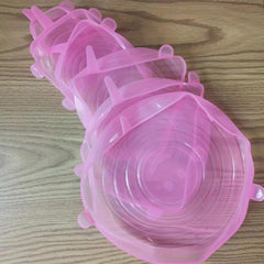 6pcs Silicone Fresh Keeping Cover Leak-proof Film Refrigerator Fruit Film