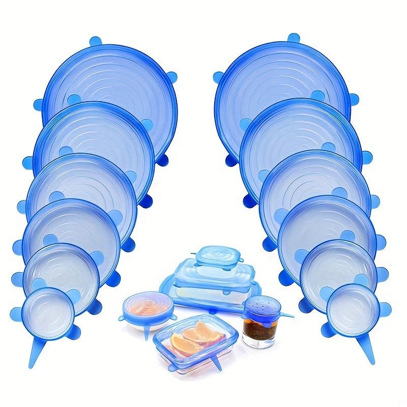 6pcs Silicone Fresh Keeping Cover Leak-proof Film Refrigerator Fruit Film
