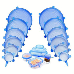 6pcs Silicone Fresh Keeping Cover Leak-proof Film Refrigerator Fruit Film