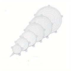 6pcs Silicone Fresh Keeping Cover Leak-proof Film Refrigerator Fruit Film