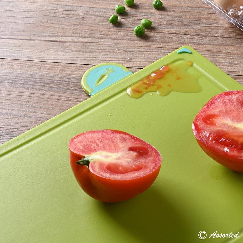 4-Piece Colour-Coded Plastic Cutting Board Set with Storage Case