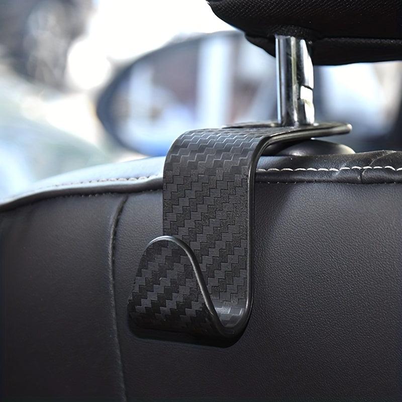 2pcs Car Carbon Fiber Seat Back Hidden Hook