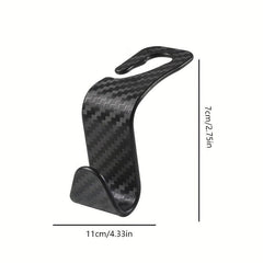 2pcs Car Carbon Fiber Seat Back Hidden Hook