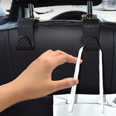 2pcs Car Carbon Fiber Seat Back Hidden Hook