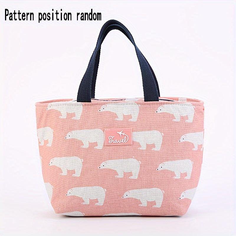 Animal Canvas Lunch Bag - Heat Insulated Cooler Tote Box