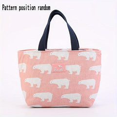 Animal Canvas Lunch Bag - Heat Insulated Cooler Tote Box