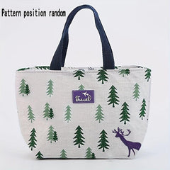 Animal Canvas Lunch Bag - Heat Insulated Cooler Tote Box