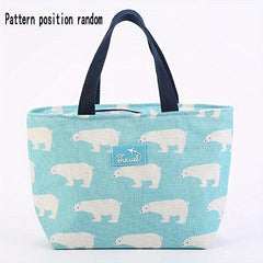 Animal Canvas Lunch Bag - Heat Insulated Cooler Tote Box