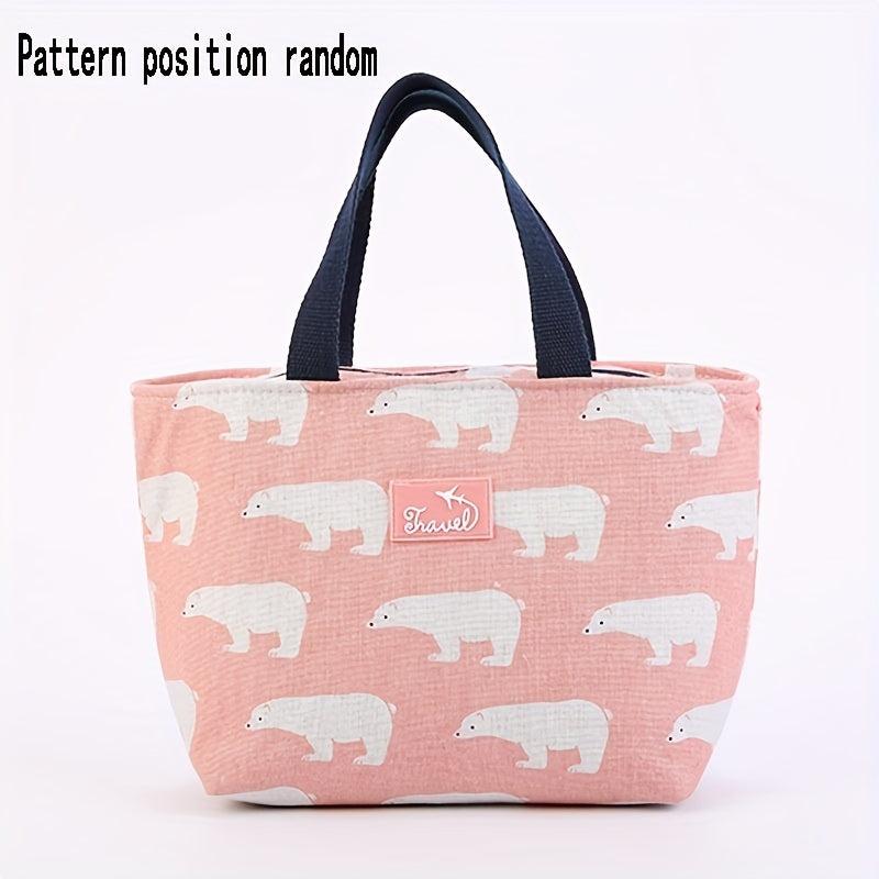 Animal Canvas Lunch Bag - Heat Insulated Cooler Tote Box