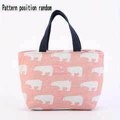 Animal Canvas Lunch Bag - Heat Insulated Cooler Tote Box