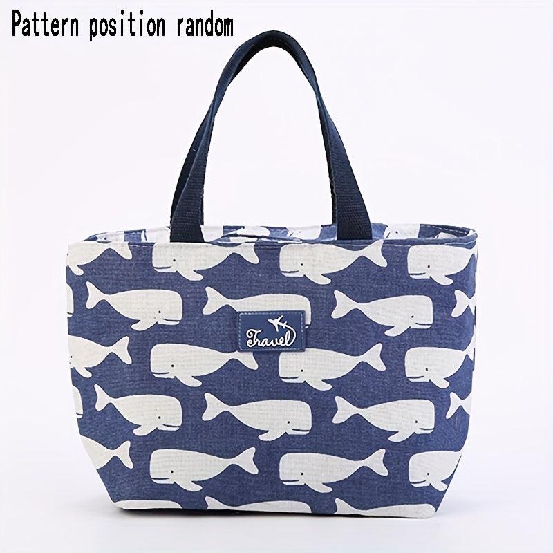 Animal Canvas Lunch Bag - Heat Insulated Cooler Tote Box