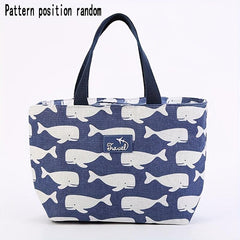 Animal Canvas Lunch Bag - Heat Insulated Cooler Tote Box