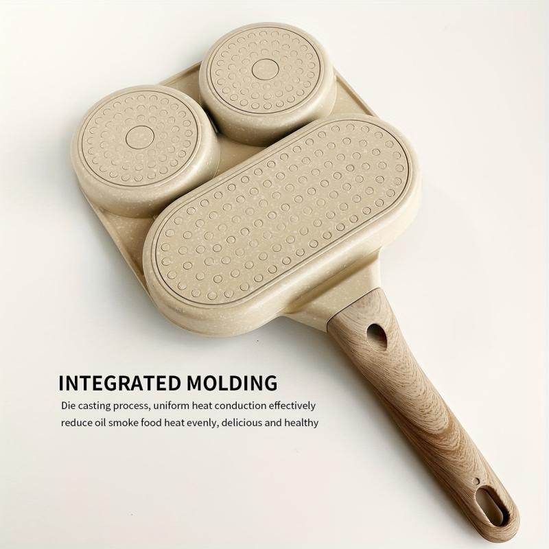 Non Stick Cast Iron Skillet 3-Hole Frying Pan