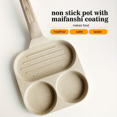 Non Stick Cast Iron Skillet 3-Hole Frying Pan