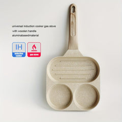 Non Stick Cast Iron Skillet 3-Hole Frying Pan