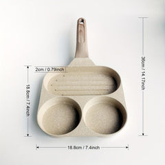 Non Stick Cast Iron Skillet 3-Hole Frying Pan