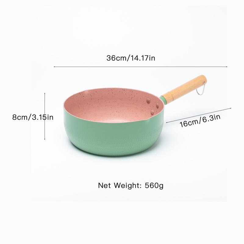 Yukihira Aluminum Maifan Stone Snow Pan Non Stick Cookware 7.87inch Green