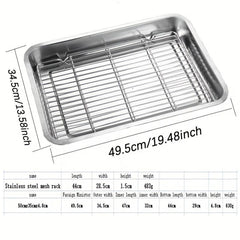 Stainless Steel Square Plate With Net Control Rack Commercial Tray