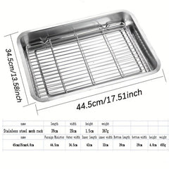 Stainless Steel Square Plate With Net Control Rack Commercial Tray