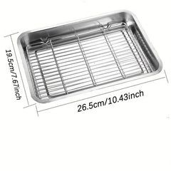 Stainless Steel Square Plate With Net Control Rack Commercial Tray