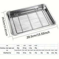 Stainless Steel Square Plate With Net Control Rack Commercial Tray