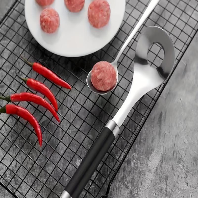 Stainless Steel Meat Baller Spoon Non Stick Long Handle DIY Kitchen Cooking