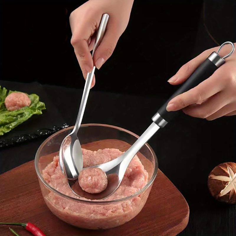 Stainless Steel Meat Baller Spoon Non Stick Long Handle DIY Kitchen Cooking