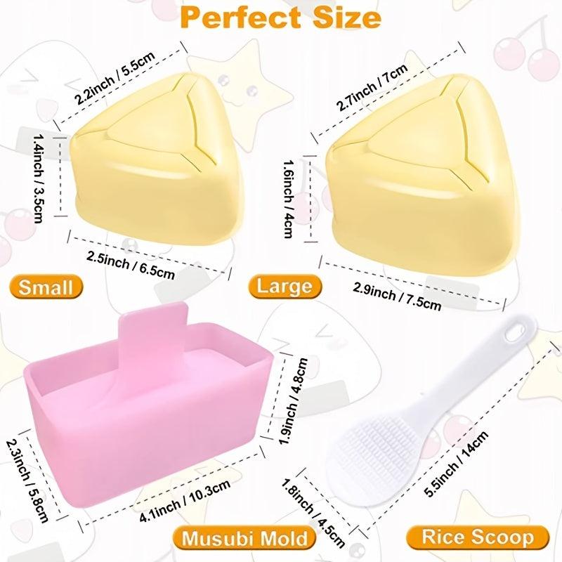Rice Mold Set Triangle Sushi Mold 3pcs DIY Sushi Maker With Rice Spoon