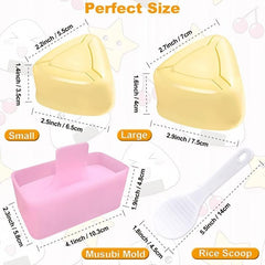 Rice Mold Set Triangle Sushi Mold 3pcs DIY Sushi Maker With Rice Spoon