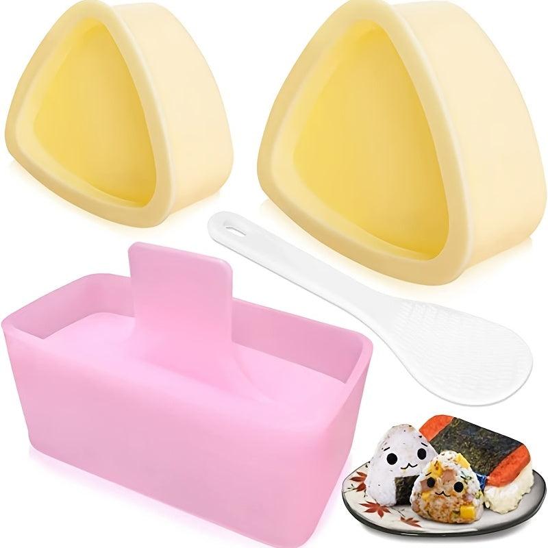 Rice Mold Set Triangle Sushi Mold 3pcs DIY Sushi Maker With Rice Spoon
