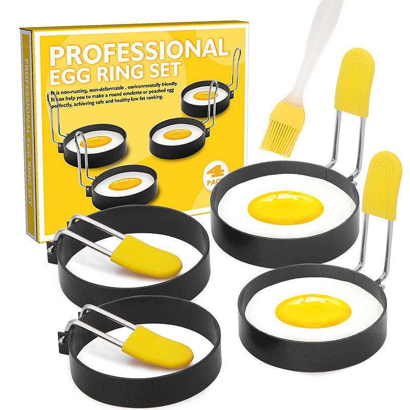 4pcs Stainless Steel Egg Cooking Ring with Handle